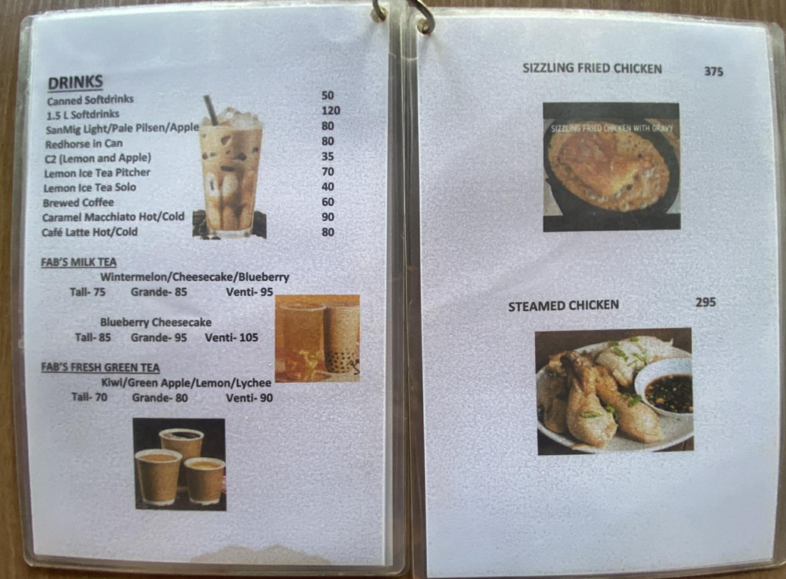 Menu photo