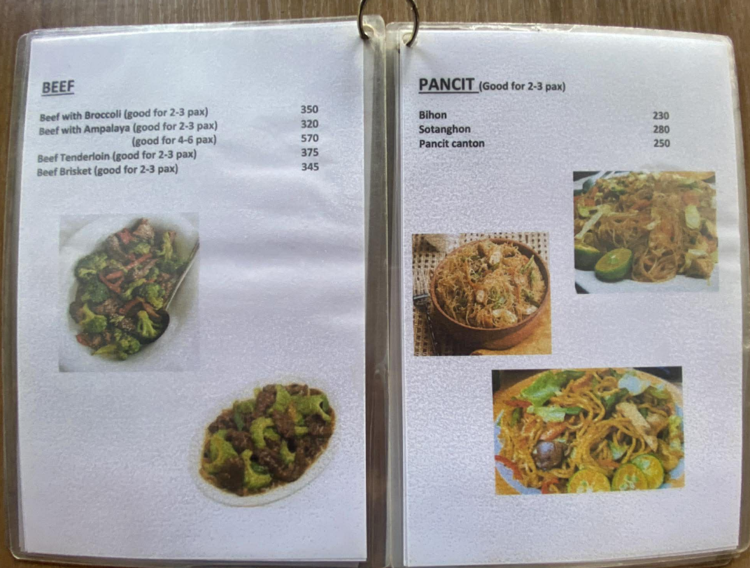 Menu photo