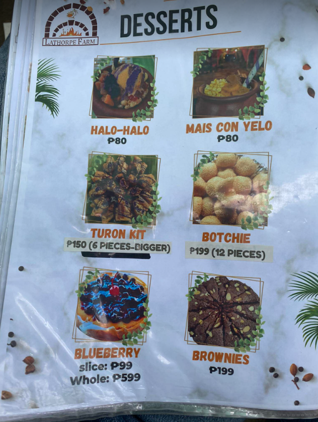 Menu photo